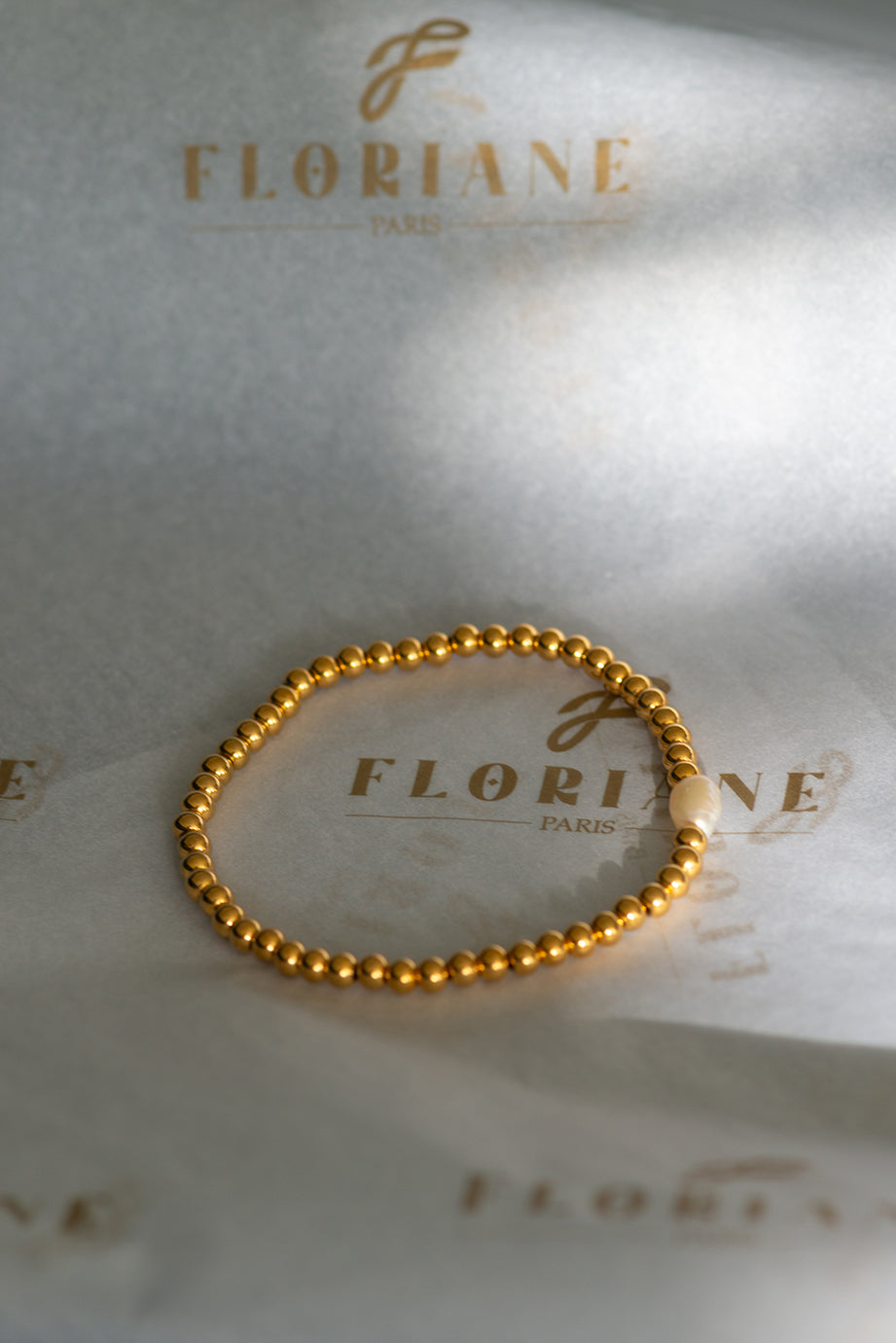 Natural Freshwater Pearl Bracelet Beaded Stretch Stacking Bracelets, Classic 18k Gold Plated