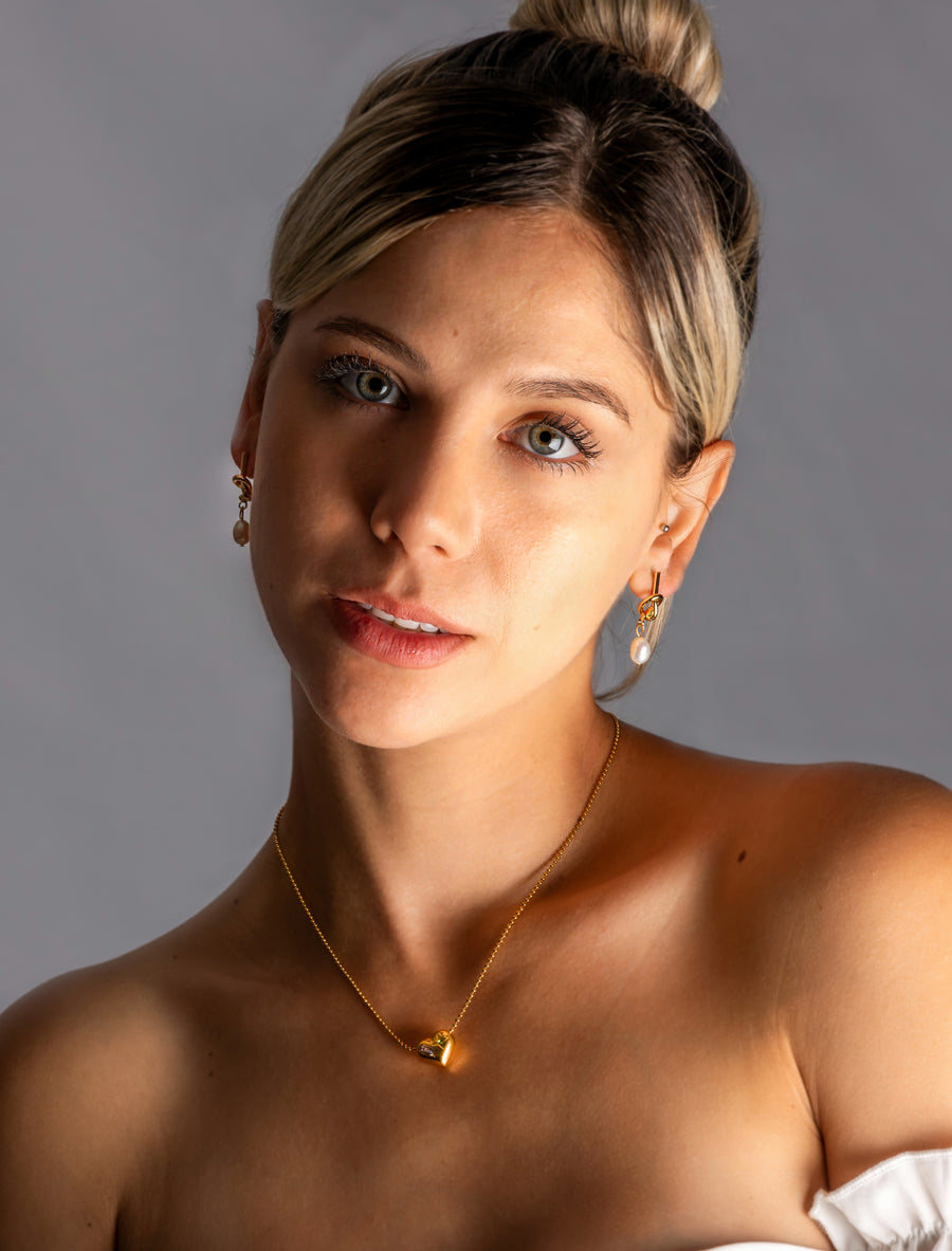 Flo Love Necklace Chain with Heart Inlaid Zircon Pendant