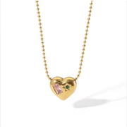 Flo Love Necklace Chain with Heart Inlaid Zircon Pendant