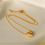 Flo Love Necklace Chain with Heart Inlaid Zircon Pendant