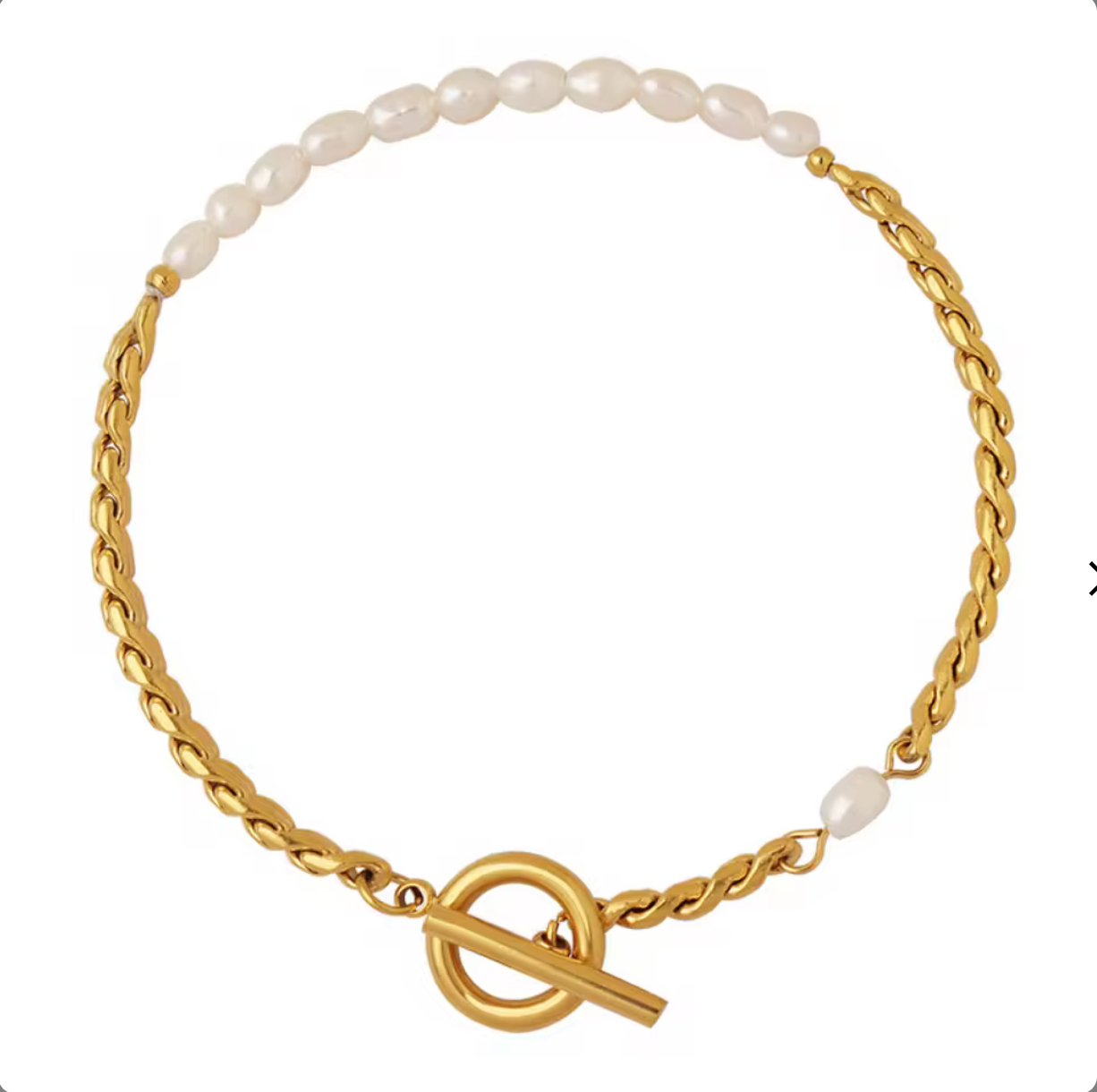 Floriane Natural Pearl Bracelet Set, 18K Gold Plated